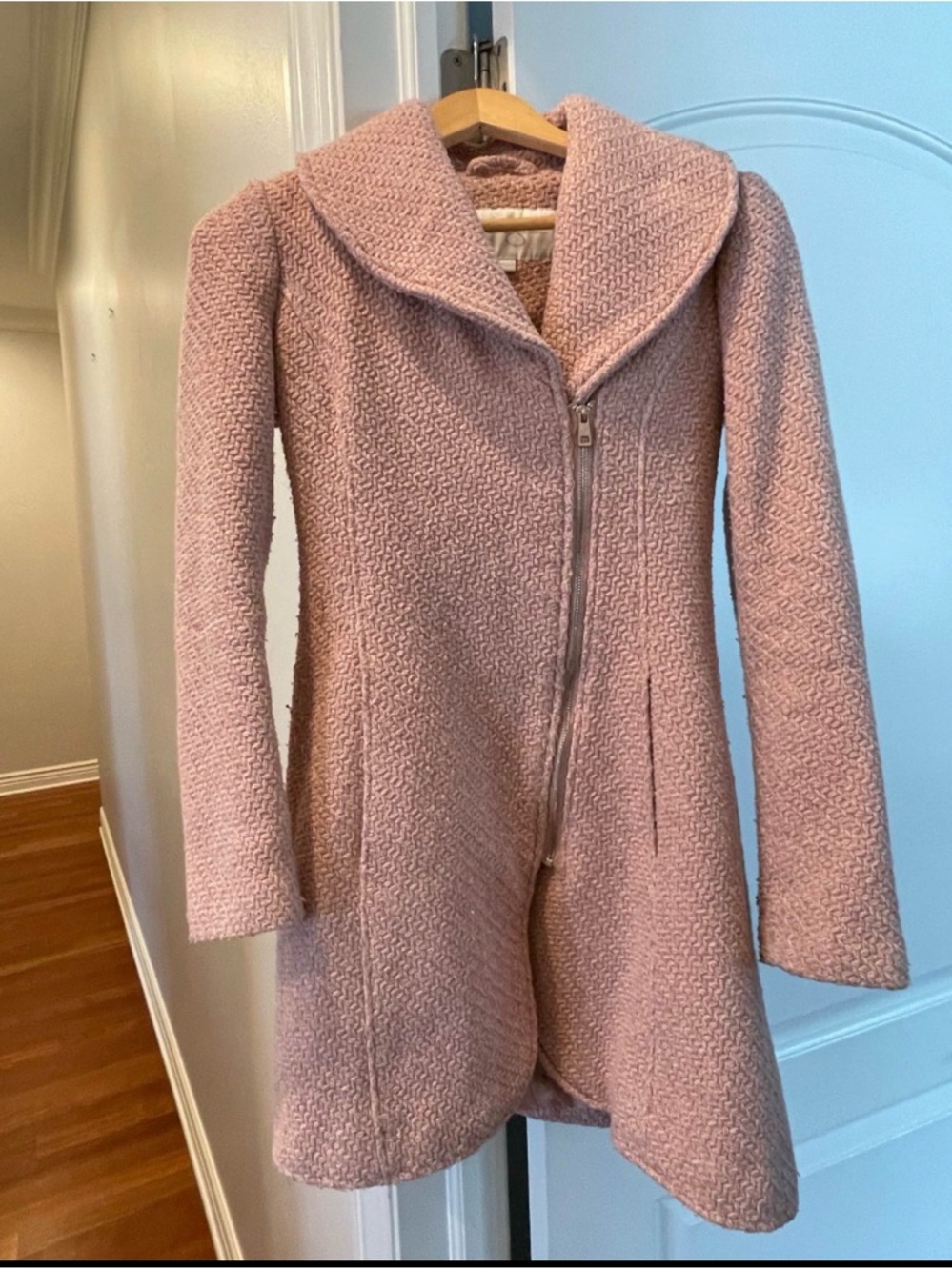 Blush Pink Wool Blend Coat
